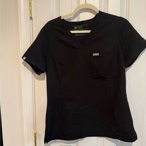 Figs Women's Classic Black Short Sleeve Top